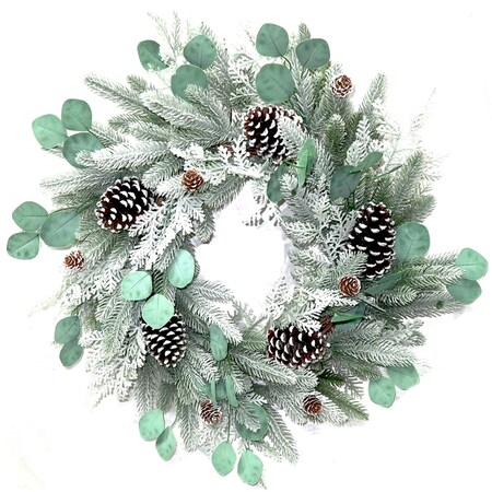 Celebrations Celebrations 24 in. D Frosted Pine Cone Wreath B-21036F